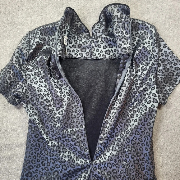 Vintage Jessica Howard 80's Cheongsam Style Leopard Print Satin Blouse - Picture 9 of 13